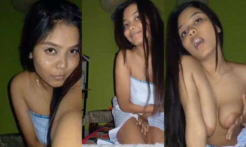 Bengali Horny Girl Pressing Sucking Own Boobs